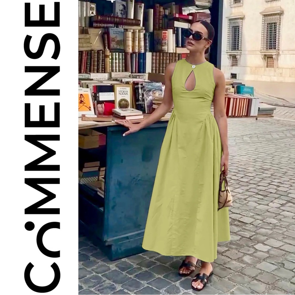 🦜🦚SUPER SALE TODAY ONLY 1/2 OFF🦚🦜Commense Olive Green Midi Dress